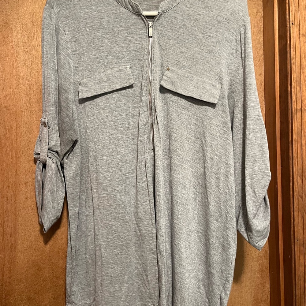 Calvin Klein Light Gray Casual Button-Down Shirt
